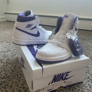 Purple and white OG Nike high top. Just laying in my closet taking up space